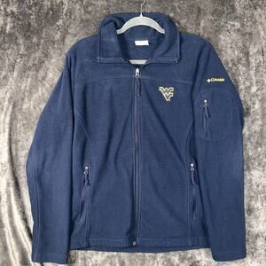 Columbia West Virginia Mountaineers WVU Fleece Jacket Blue Full Zip Women’s L